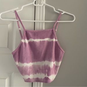 Zara pink/purple ribbed tie dye tank cropped